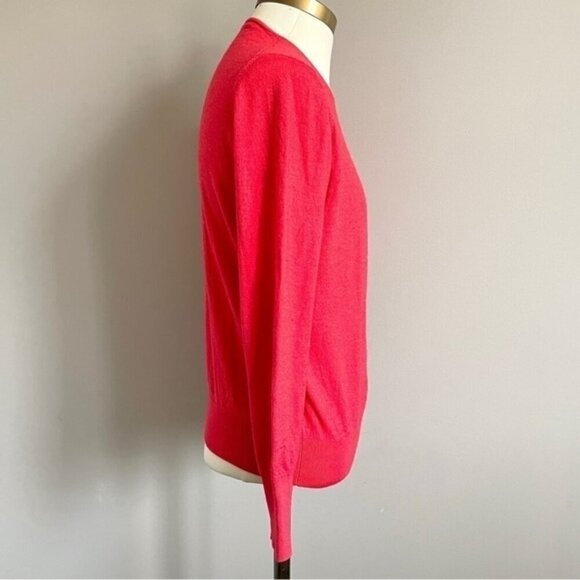 Theory Coral Pink Wool Silk Belinda B Fluidity Crew Neck Long Sleeve Knit - S - Picture 6 of 12